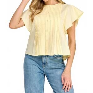 NEW ELLISON short sleeve kaftan blouse in yellow